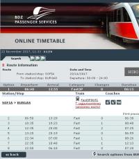 Железные дороги в болгарии Стоимость билетов на некоторые направления